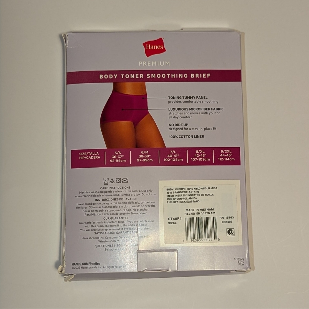 Hanes Premium 4 Pack Body Toner Smoothing Briefs Size 9/XXL/2XL New/Open Box - Picture 9 of 10
